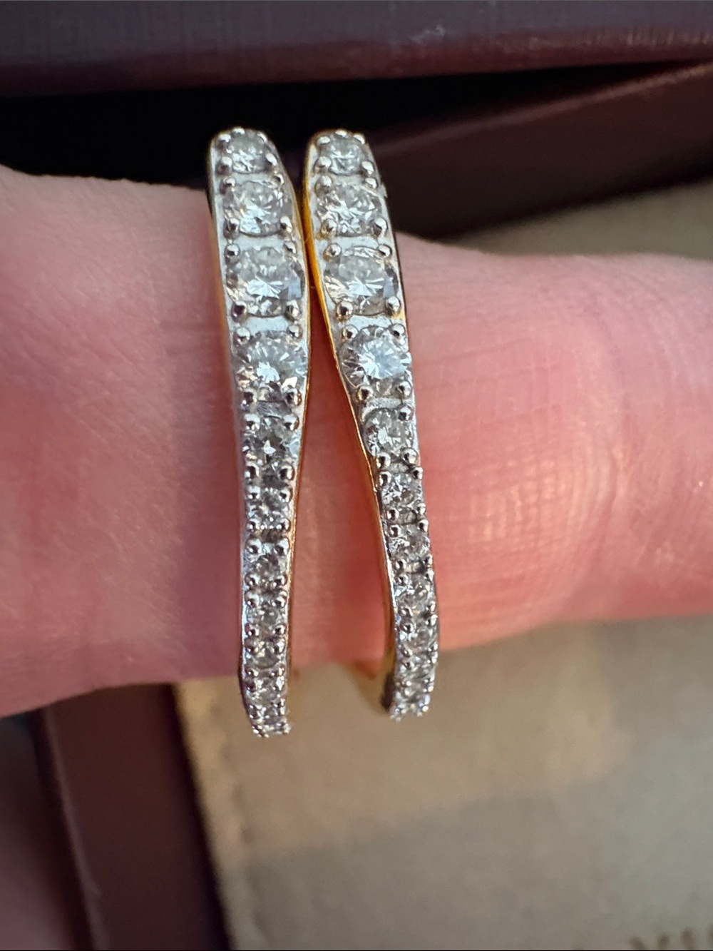 Monica Vinader Riva Pave’ Medium Hoops - Picture 6 of 11